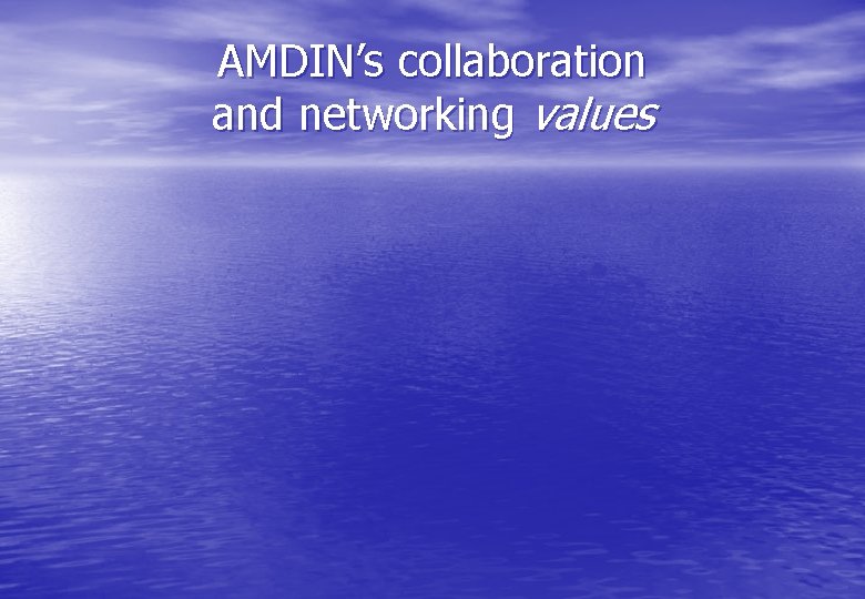 AMDIN’s collaboration and networking values 