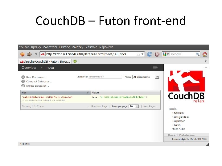 Couch. DB – Futon front-end 