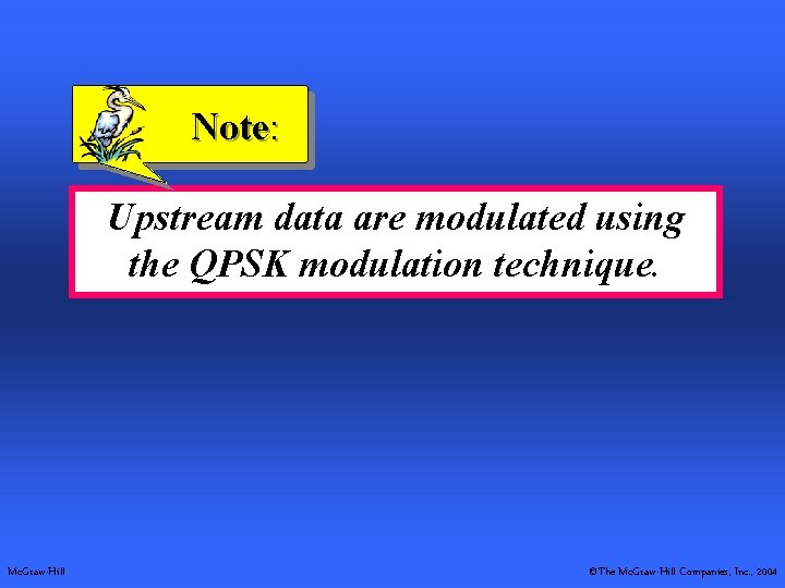 Note: Upstream data are modulated using the QPSK modulation technique. Mc. Graw-Hill ©The Mc.