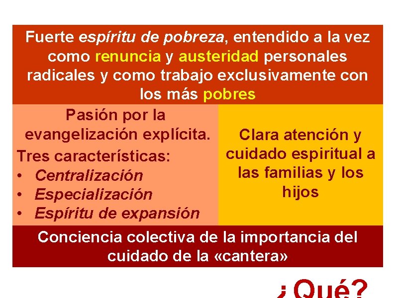 Fuerte espíritu de pobreza, entendido a la vez como renuncia y austeridad personales radicales