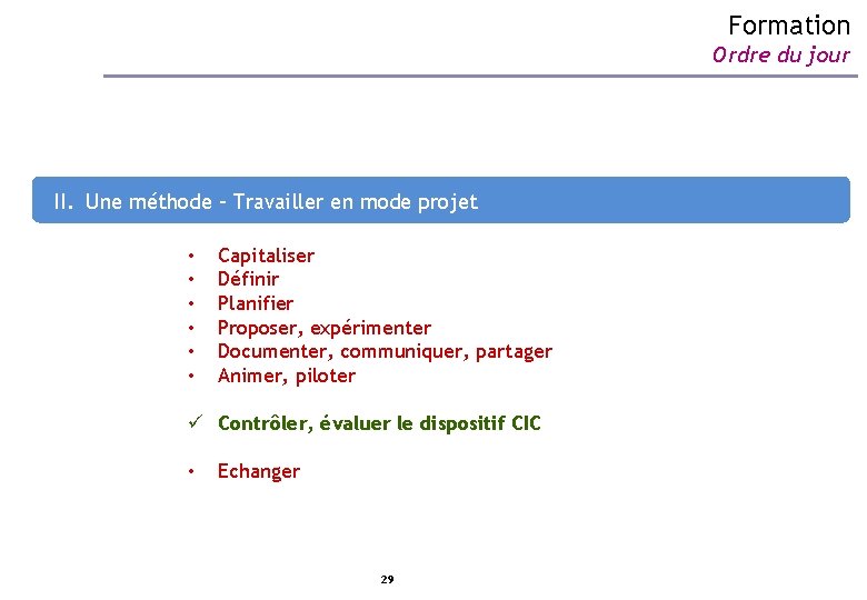 Formation Ordre du jour I. Photographie de l’académie de Caen selon le socle CIC