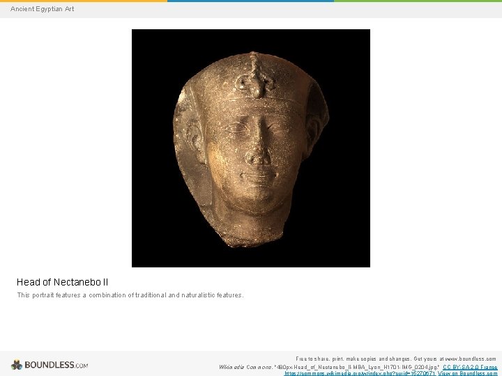 Ancient Egyptian Art Head of Nectanebo II This portrait features a combination of traditional