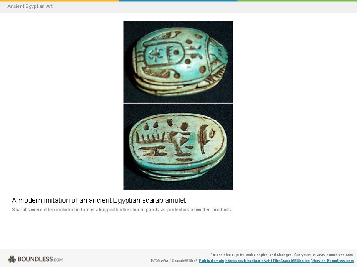 Ancient Egyptian Art A modern imitation of an ancient Egyptian scarab amulet Scarabs were