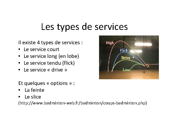 Les types de services Il existe 4 types de services : • Le service