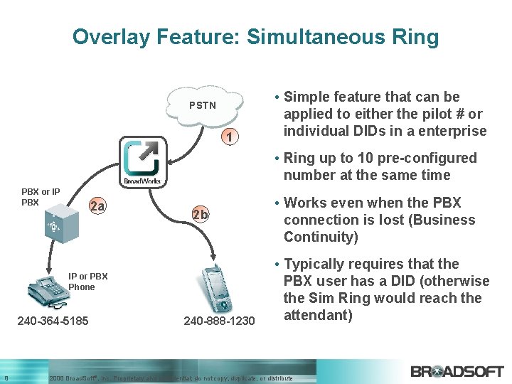 Overlay Feature: Simultaneous Ring PSTN 1 • Simple feature that can be applied to