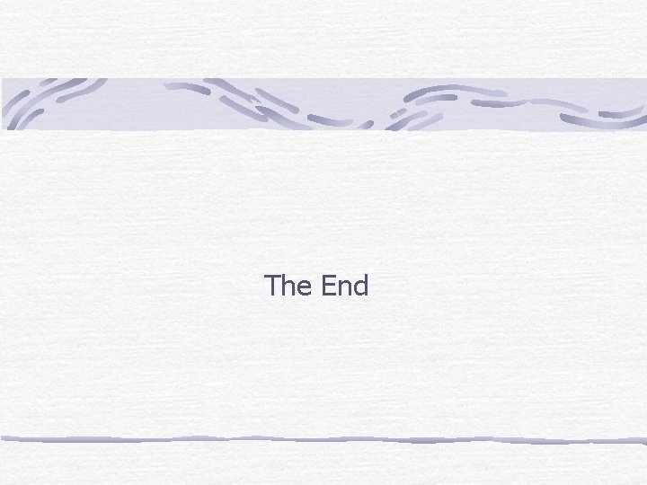 The End 