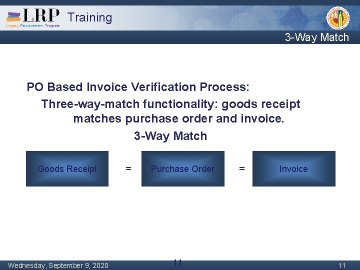 Training 3 -Way Match PO Based Invoice Verification Process: Three-way-match functionality: goods receipt matches