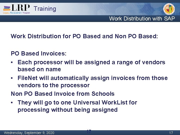 Training Work Distribution with SAP Work Distribution for PO Based and Non PO Based:
