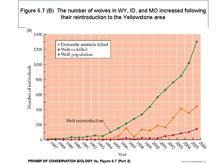 Figure 6. 7 (B) The number of wolves in WY, ID, and MO increased Figure 6. 7 (B) The number of wolves in WY, ID, and MO increased