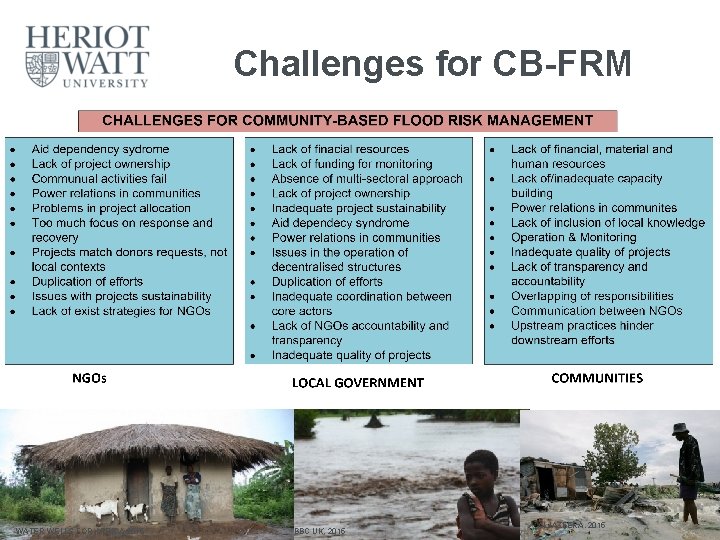 Challenges for CB-FRM WATER WELLS FOR AFRICA 2015 BBC UK, 2015 ALJAZEERA, 2015 