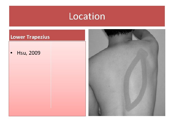 Location Lower Trapezius • Hsu, 2009 