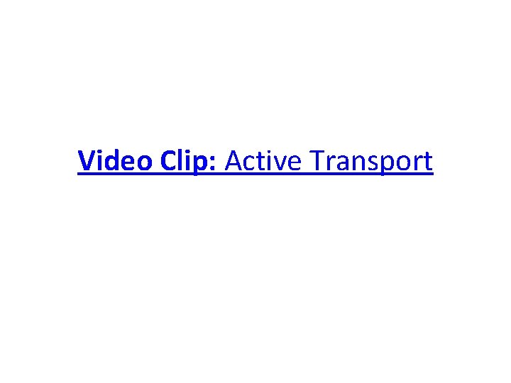 Video Clip: Active Transport 