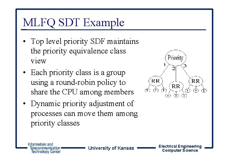 MLFQ SDT Example • Top level priority SDF maintains the priority equivalence class view