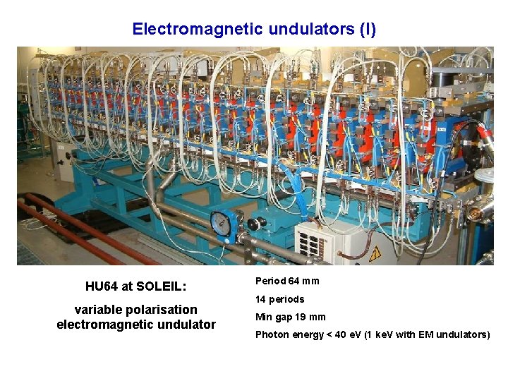 Electromagnetic undulators (I) HU 64 at SOLEIL: variable polarisation electromagnetic undulator Period 64 mm