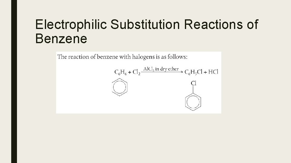 Electrophilic Substitution Reactions of Benzene Electrophilic Substitution Reactions of Benzene