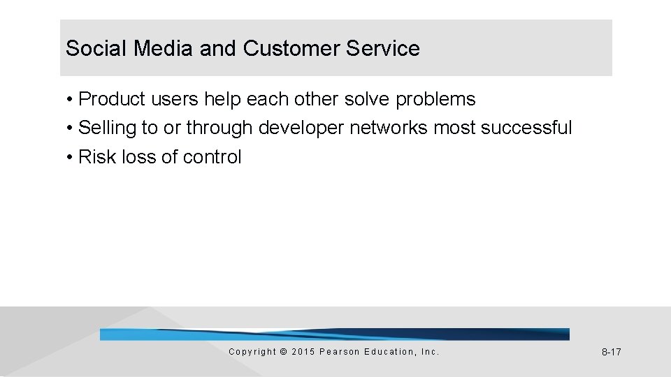 Social Media and Customer Service • Product users help each other solve problems •