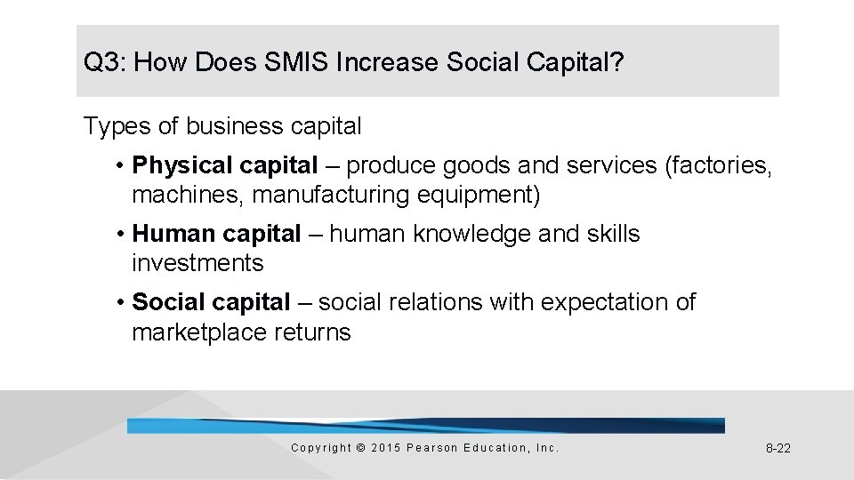 Q 3: How Does SMIS Increase Social Capital? Types of business capital • Physical