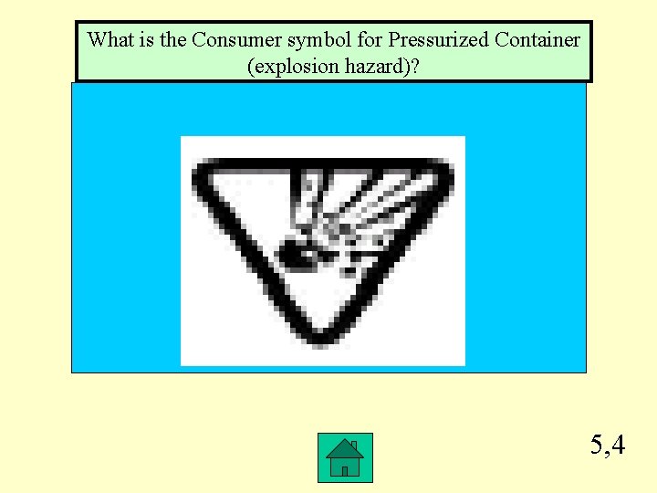 What is the Consumer symbol for Pressurized Container (explosion hazard)? 5, 4 