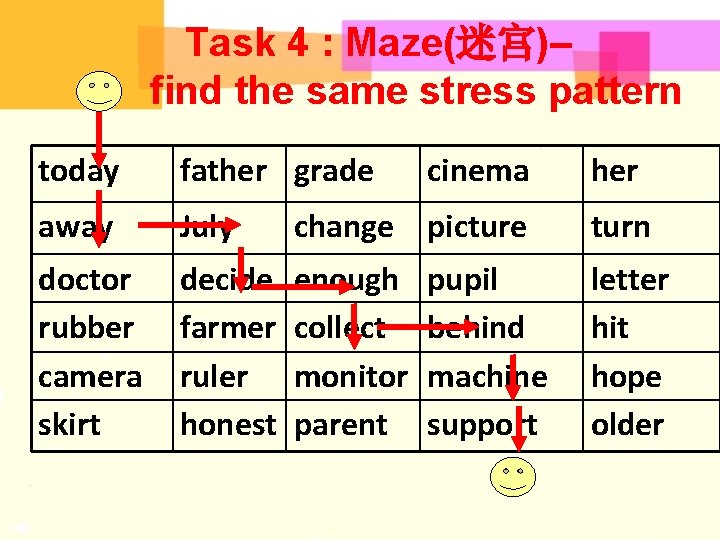 Task 4 : Maze(迷宫)– find the same stress pattern today father grade cinema away