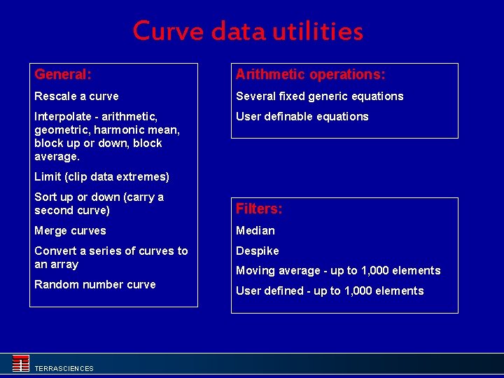 Curve data utilities General: Arithmetic operations: Rescale a curve Several fixed generic equations Interpolate