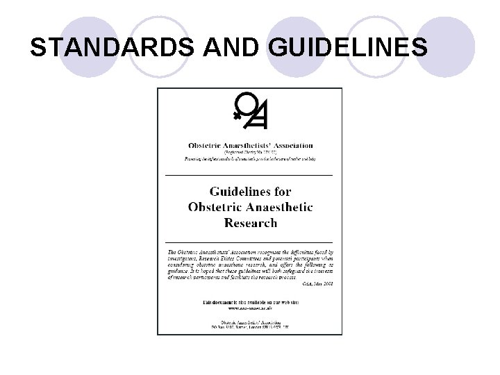 STANDARDS AND GUIDELINES 