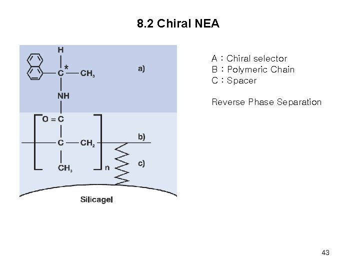 8. 2 Chiral NEA A : Chiral selector B : Polymeric Chain C :