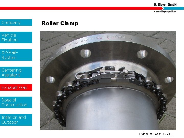 Company Roller Clamp Vehicle Fixation XY-Rail. System Centering Assistent Exhaust Gas Special Construction s