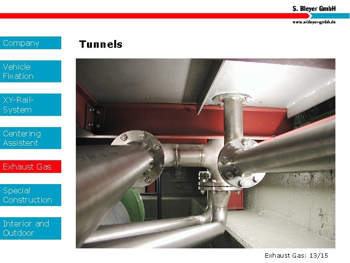 Company Tunnels Vehicle Fixation XY-Rail. System Centering Assistent Exhaust Gas Special Construction s Interior