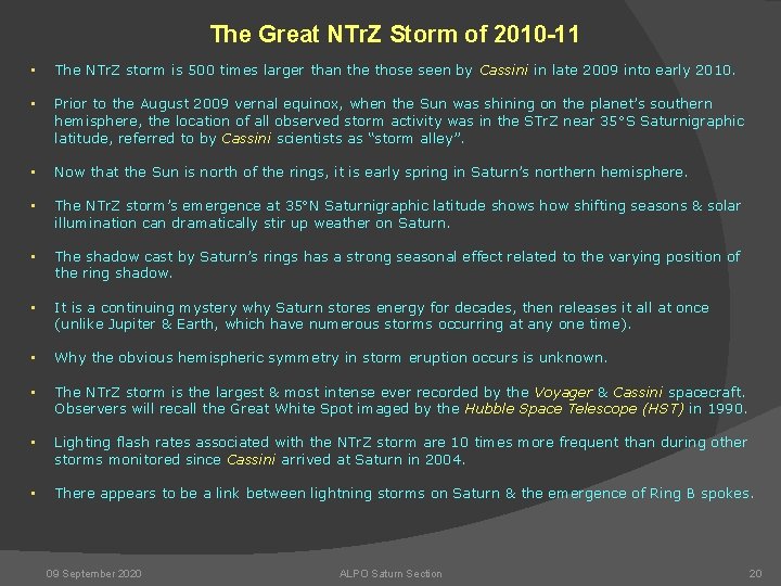 The Great NTr. Z Storm of 2010 -11 • The NTr. Z storm is