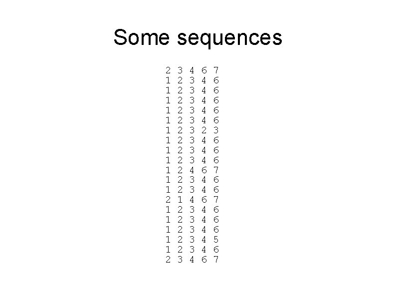 Some sequences 2 1 1 1 2 1 1 1 2 3 2 2