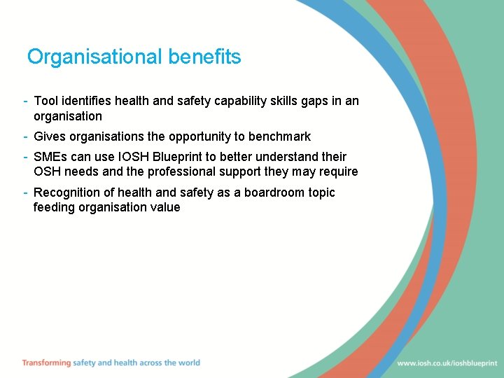Organisational benefits - Tool identifies health and safety capability skills gaps in an organisation
