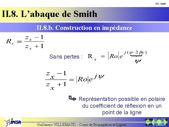 162 - Smith II. 8. L’abaque de Smith II. 8. b. Construction en impédance