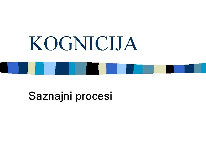 KOGNICIJA Saznajni procesi 