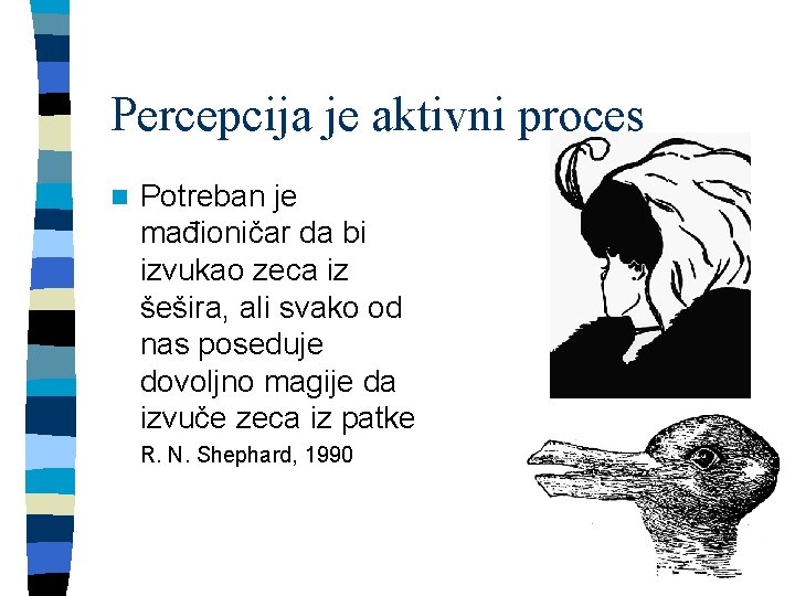 Percepcija je aktivni proces n Potreban je mađioničar da bi izvukao zeca iz šešira,