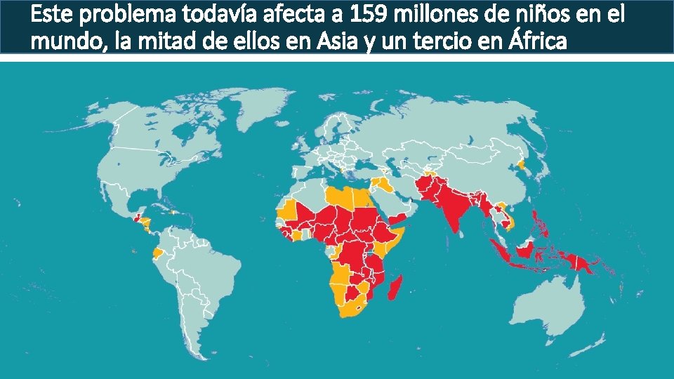 Este problema todavía afecta a 159 millones de niños en el mundo, la mitad