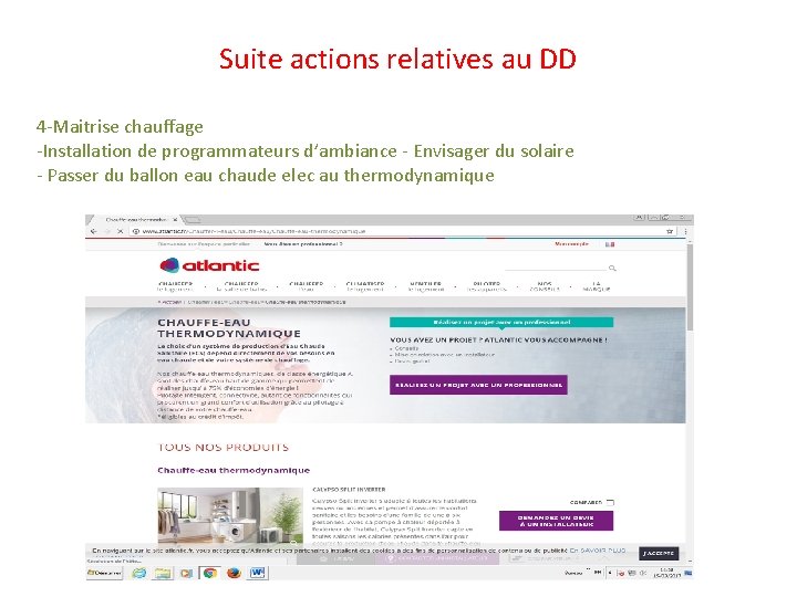 Suite actions relatives au DD 4 -Maitrise chauffage -Installation de programmateurs d’ambiance - Envisager