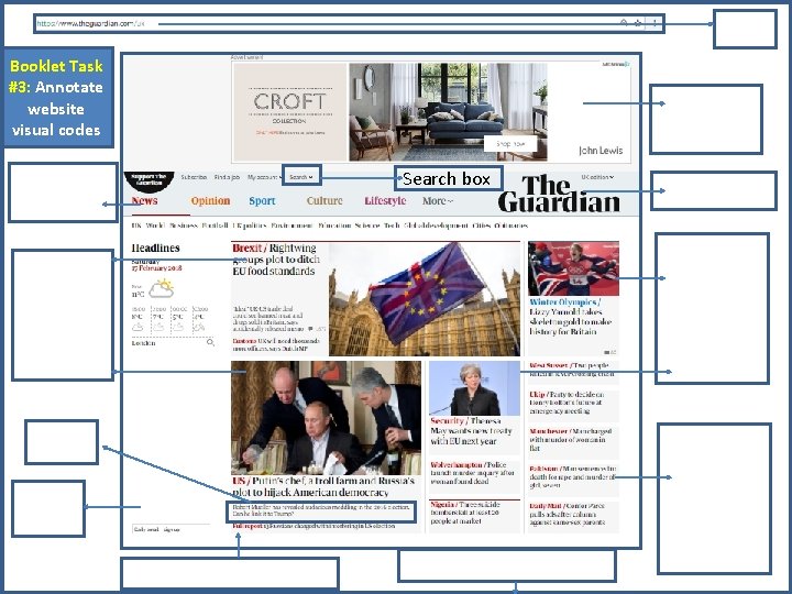 Booklet Task #3: Annotate website visual codes   Search box   