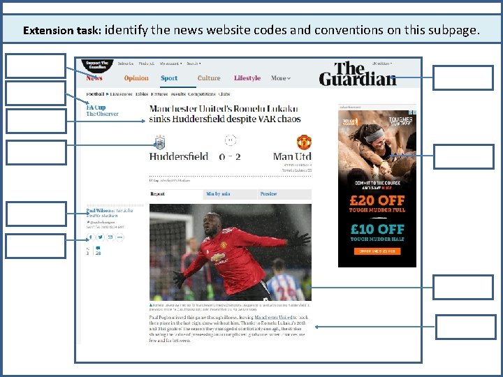 Extension task: identify the news website codes and conventions on this subpage. 