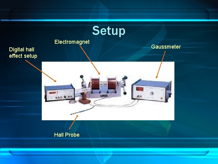 Setup Electromagnet Digital hall effect setup Hall Probe Gaussmeter 
