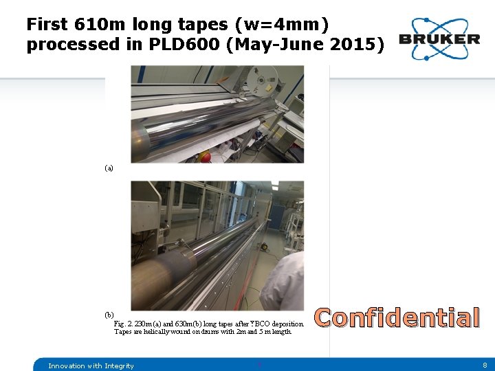 First 610 m long tapes (w=4 mm) processed in PLD 600 (May-June 2015) Confidential