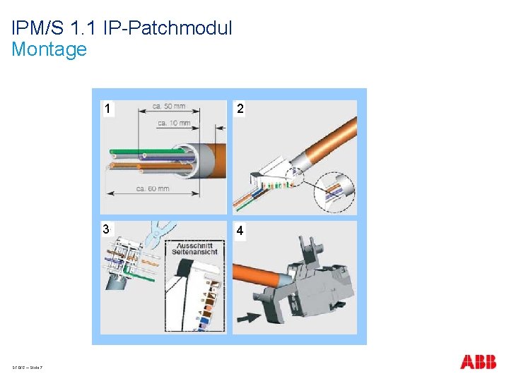 IPM/S 1. 1 IP-Patchmodul Montage STO/G – Slide 7 1 2 3 4 