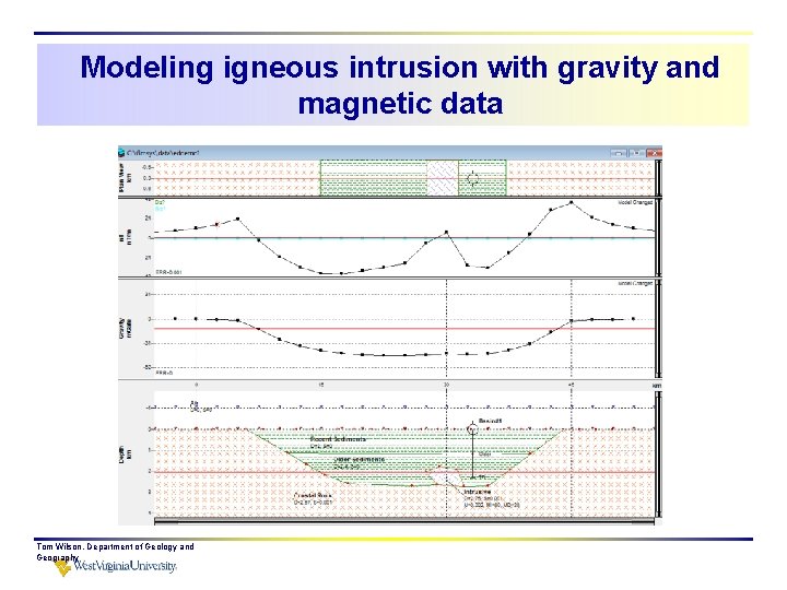 Modeling igneous intrusion with gravity and magnetic data Tom Wilson, Department of Geology and