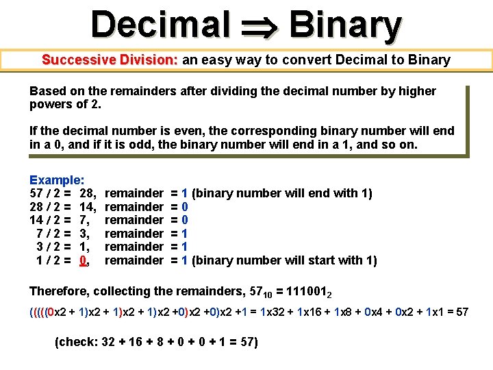 Decimal Binary Successive Division: an easy way to convert Decimal to Binary Based on