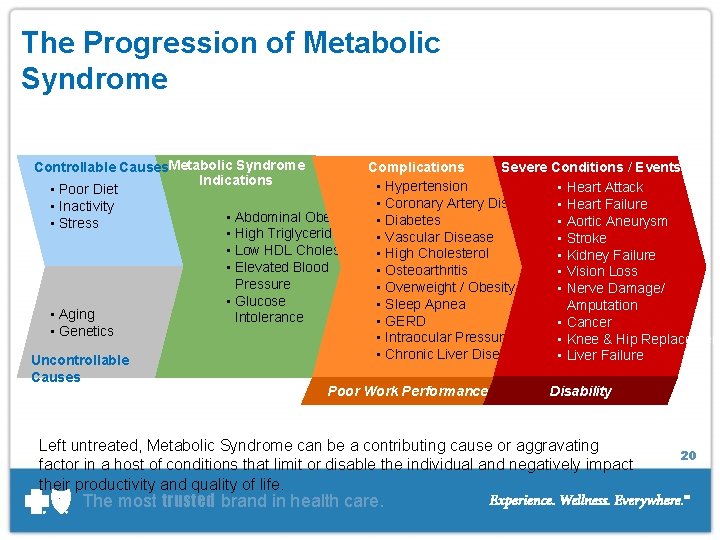 The Progression of Metabolic Syndrome Controllable Causes. Metabolic Syndrome Complications Severe Conditions / Events