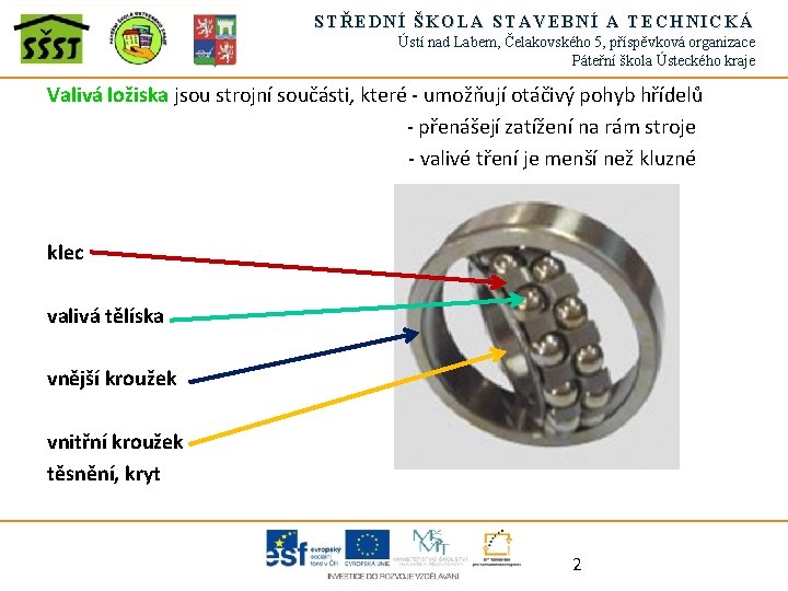 STŘEDNÍ ŠKOLA STAVEBNÍ A TECHNICKÁ Ústí nad Labem, Čelakovského 5, příspěvková organizace Páteřní škola