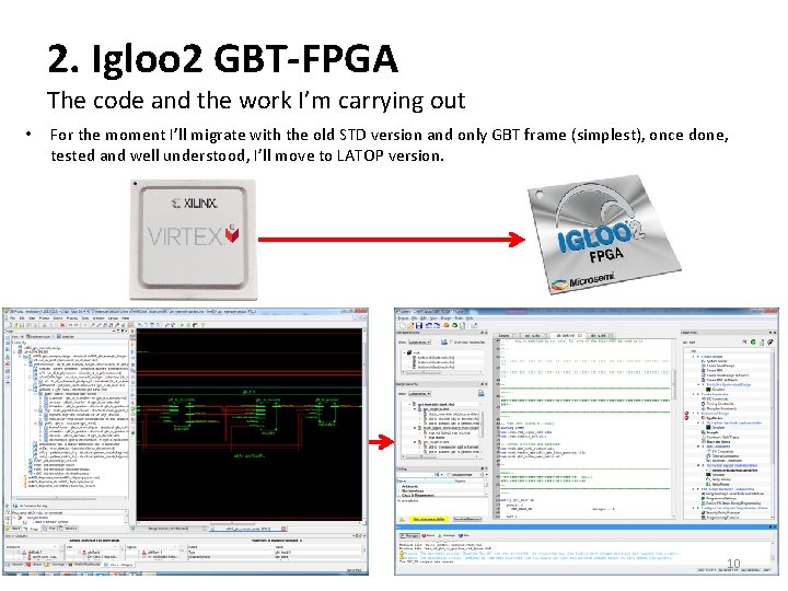 2. Igloo 2 GBT-FPGA The code and the work I’m carrying out • For