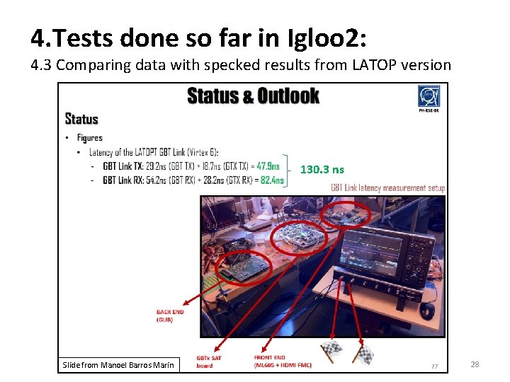 4. Tests done so far in Igloo 2: 4. 3 Comparing data with specked