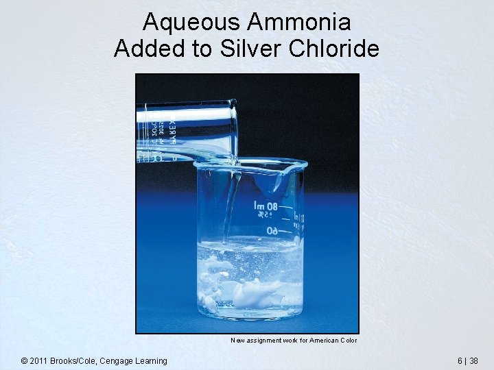 Aqueous Ammonia Added to Silver Chloride New assignment work for American Color © 2011