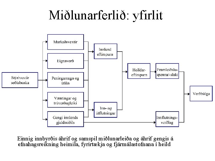 Miðlunarferlið: yfirlit Einnig innbyrðis áhrif og samspil miðlunarleiða og áhrif gengis á efnahagsreikning heimila,