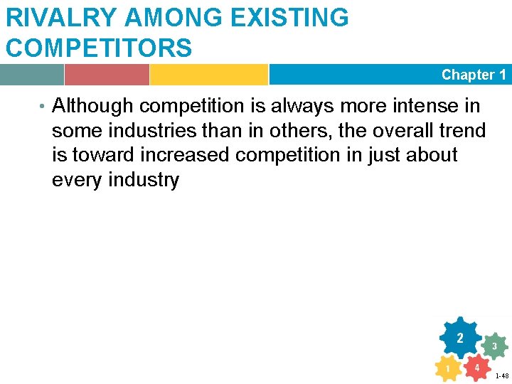 RIVALRY AMONG EXISTING COMPETITORS Chapter 1 • Although competition is always more intense in